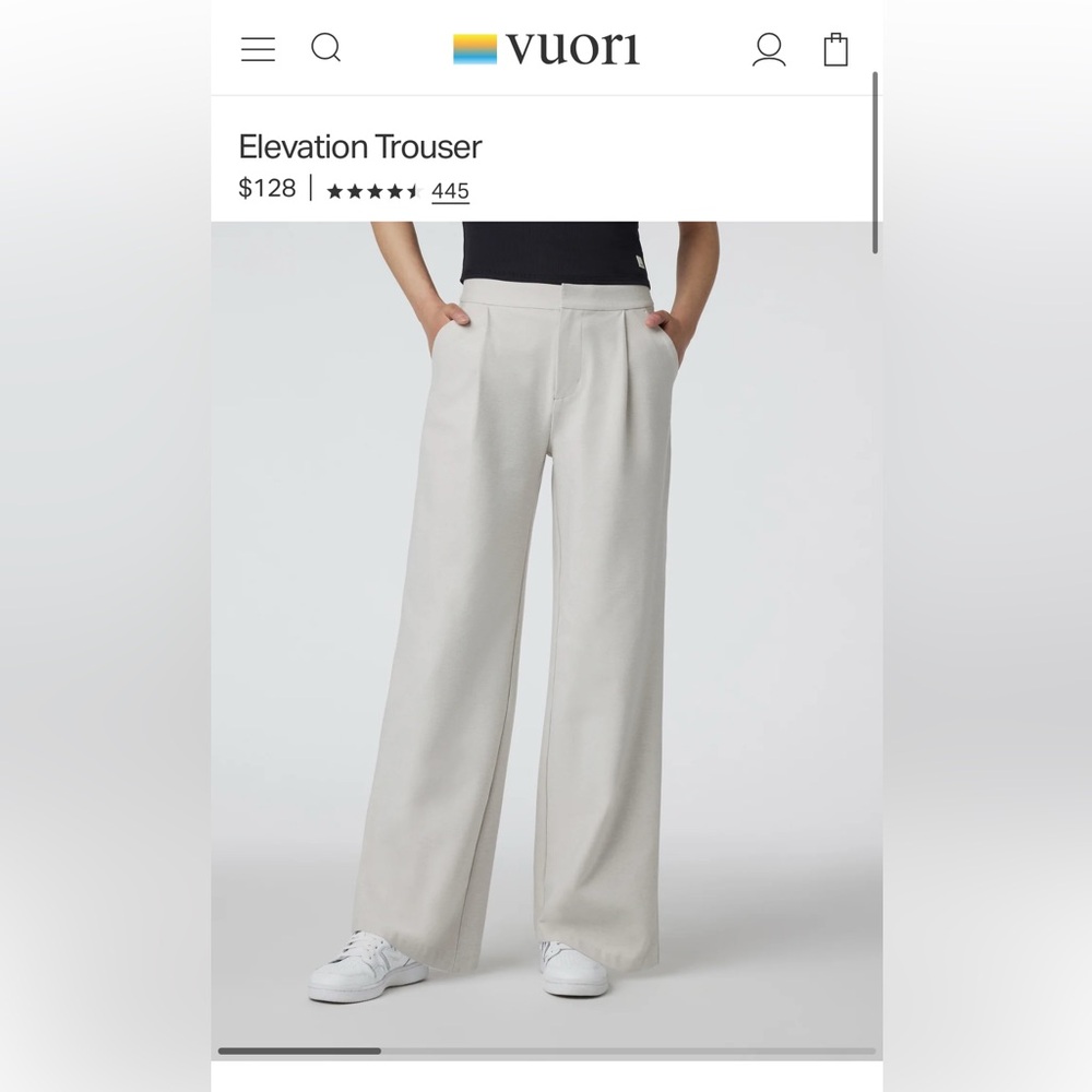 Vuori Elevation Ecru Heather Trousers Regular Length Sz XS